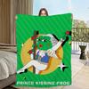 Funny Meme Cartoon Art P-Pepe Frog Home Flannel Warm Comfort Soft Plush Blanket For Sofa Living Room Office Bedroom Travel Gift