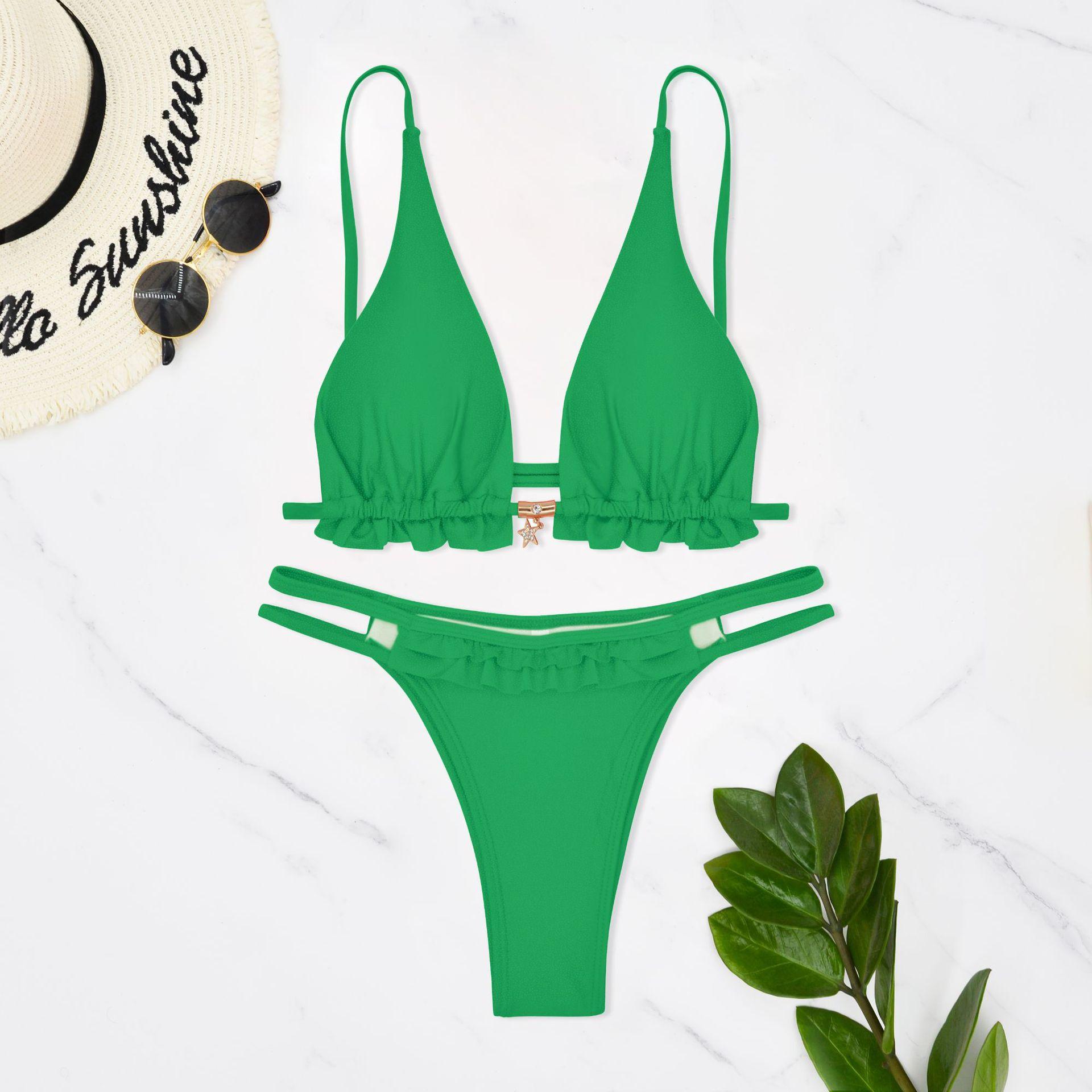 

Новый купальник женский для пожилых сексуальный бикини-собрать XL зелёный