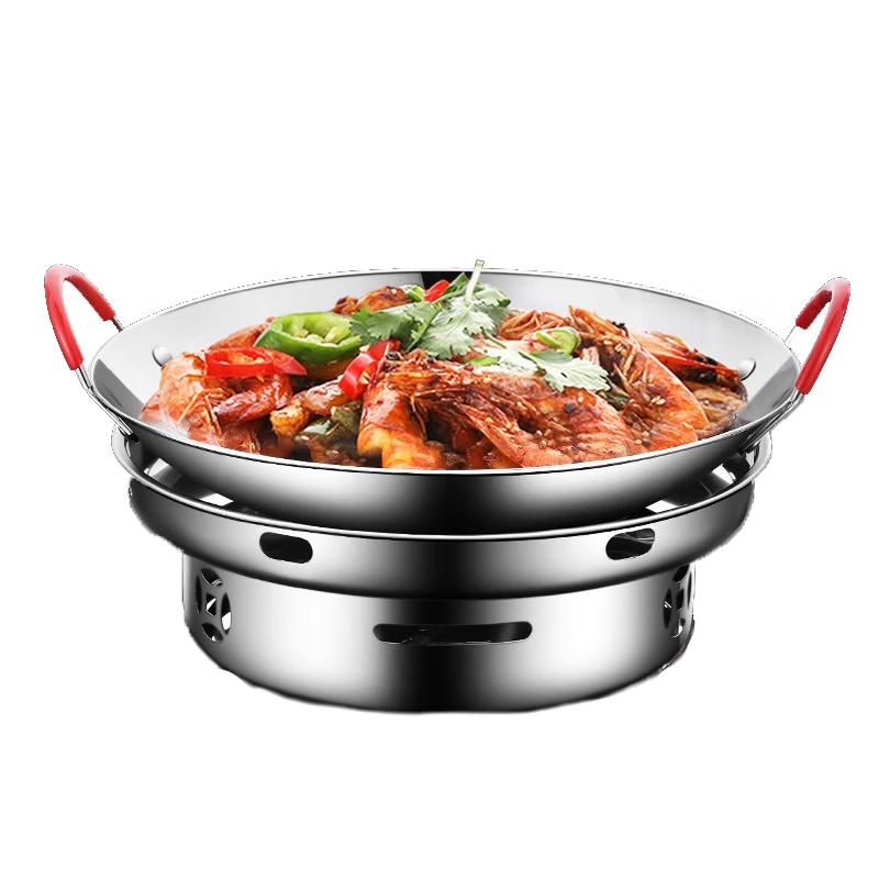 Aibofei Portable Stainless Steel Alcohol Stove & Hot Pot Cookware