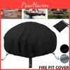Premium Oxford Fabric Round Fire Pit Cover Weatherproof Dustproof Uv Resistant