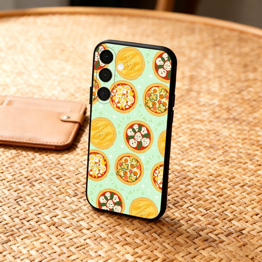 Leckeres P-Pizza C-Käse Handyhülle Für Samsung A73,72,71,53,52,51,22,91,80, Weiche Schwarze Hülle