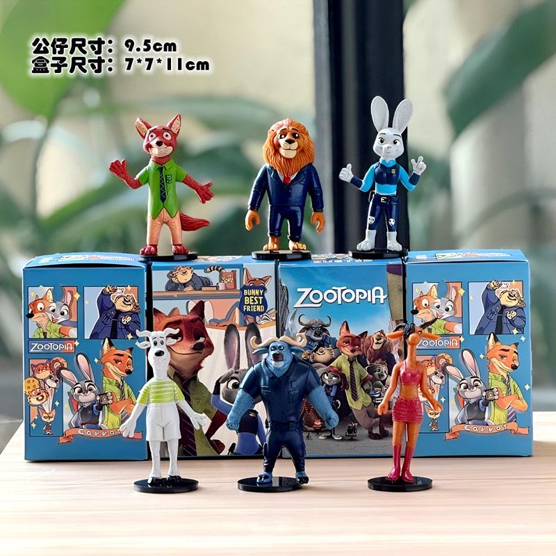 Zootopia Figure Set 4 Styles, Cute Cartoon Animal Characters PVC Collectible Model Toys, Best Gift for Kids Fans
