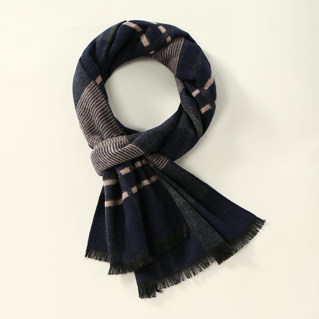 Wool Scarf for Women Men British Style Tartan Plaid Cashmere Scarves With Tassel Female Winter Warm Neck Scarf Shawl