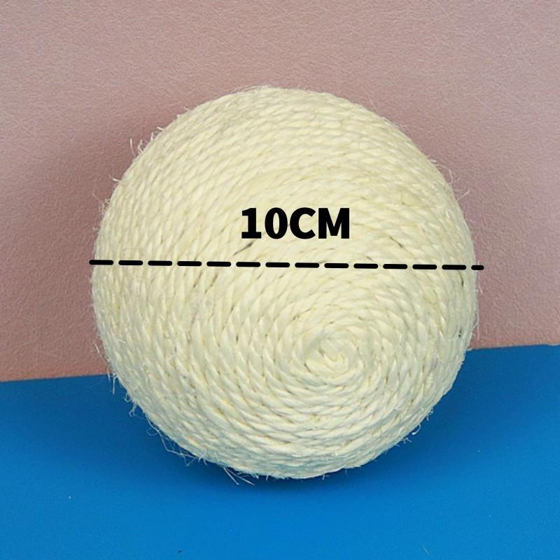Cat Toy Sisal Ball Interactive Cat Toy Large Woven Ball Toys for Cats Teeth Molar Sisal Ball Cats Toys with Bell Pet Products бежевый