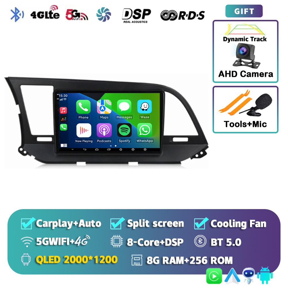 Android 14 Carplay Auto For Hyundai Elantra 6 2015 2016 2017 2018 Car Radio DPS GPS Navigaion Multimidia Video Player 360 Camera
