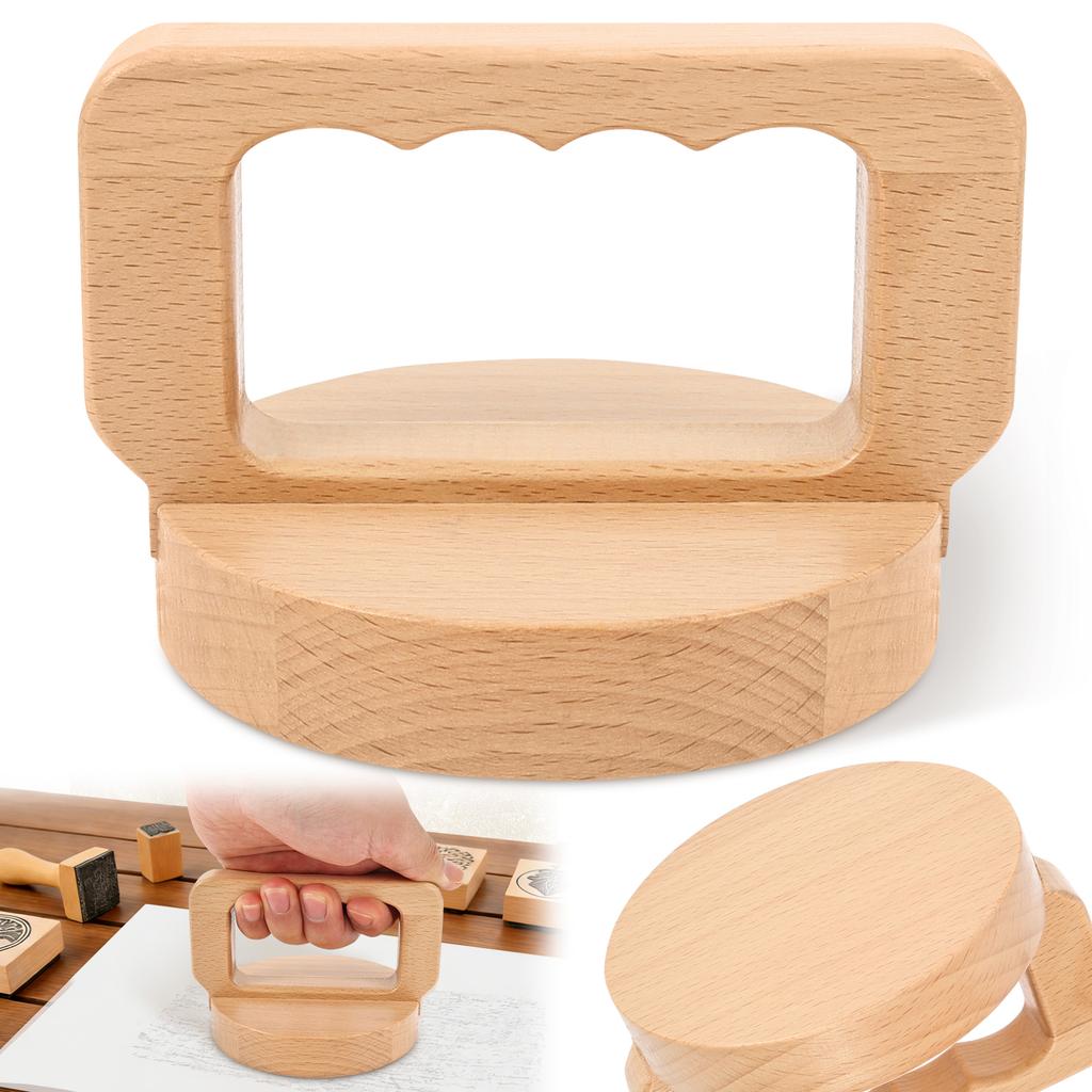 Wood Block Printing Baren for Printmaking with Comfortable Ergonomic Handle Linocut Block Printing Baren Printmaking Tool