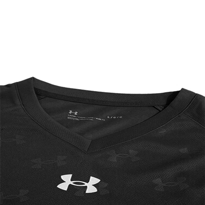 Under Armour Быстросохнущие свободные тренировочные трикотажные шорты с коротким рукавом, повседневный спортивный комплект, комплекты унисекс, черный цвет 21500531-001+21500204-001