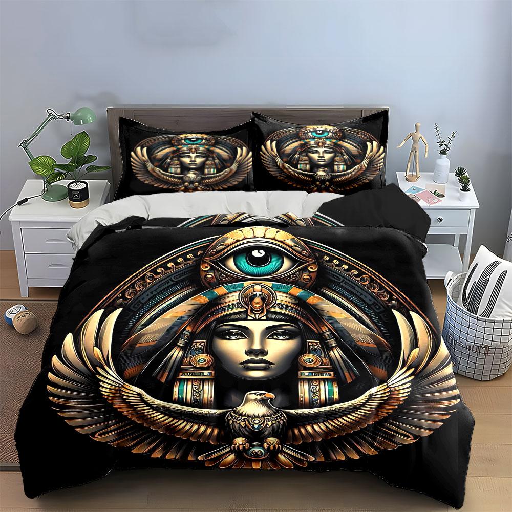 "Egyptian Eagle Eye Decor Set" Soft Skin-Friendly Bedding Set Includes 1 Duvet Cover And 2 Pillowcase Gift