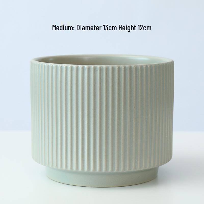 Ceramic Orchid Flower Pot - White Light Luxury, Minimalist Nordic Design for Indoor Living Room