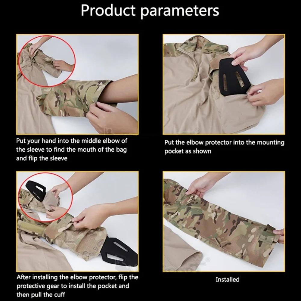 4Pcs/Set Military Tactical Knee Elbow Pad Set Airsoft Knee Elbow Protective Pads Combat Paintball Skate Sports Safety Guard Gear