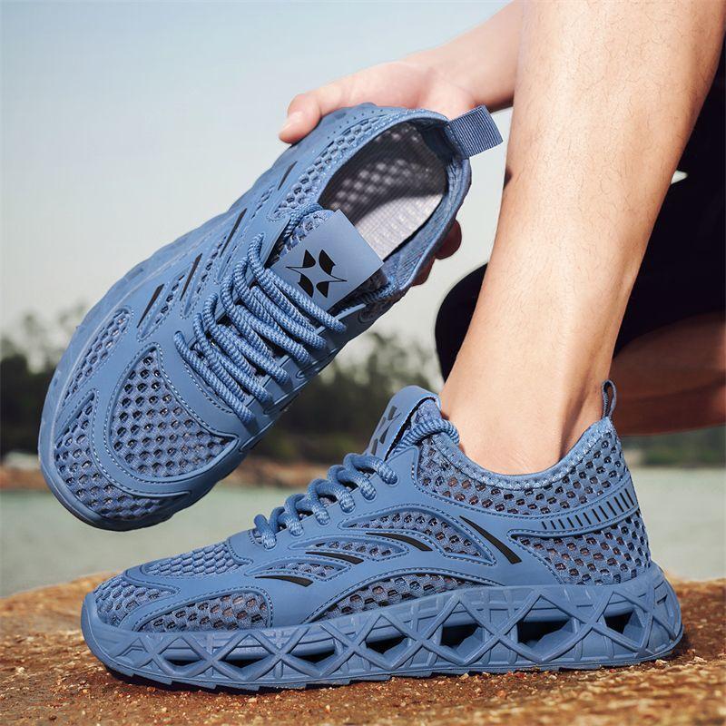 Fashion Thick Platform Mesh Upper Running Male Sports Shoes Athletic Original Deals Size 9 Low Price Walking Wide Men's Casual Sneakers