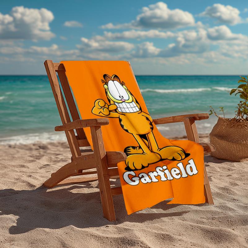 Ultra-Soft Beach Towel with Garfield Theme,Ideal for Pool - Camping, Diving - Perfect Travel Essential, Vibrant Beach Towel.