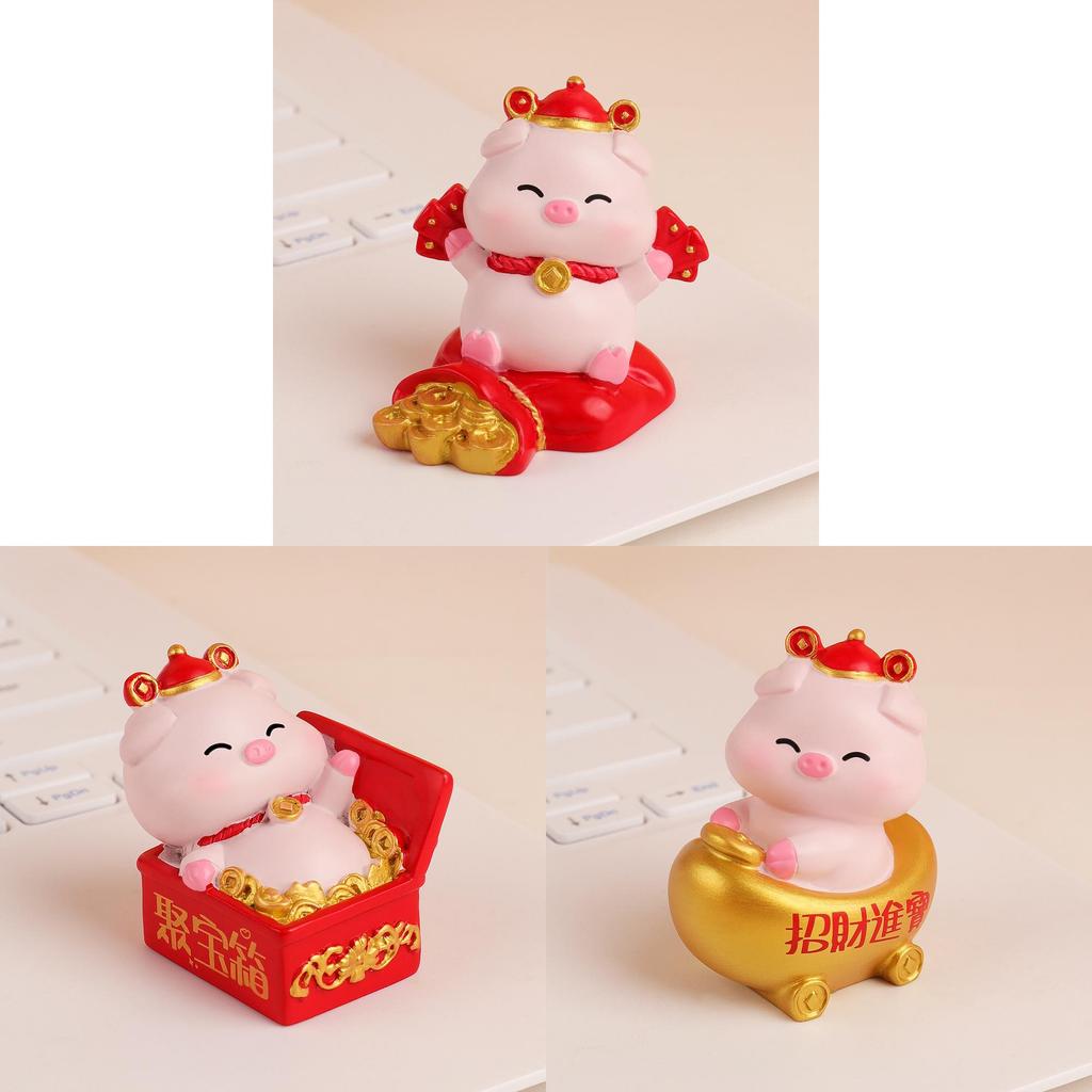Zodiac Pig Creative Resin Figurine Decorative Gift For Celebrations And Festivals