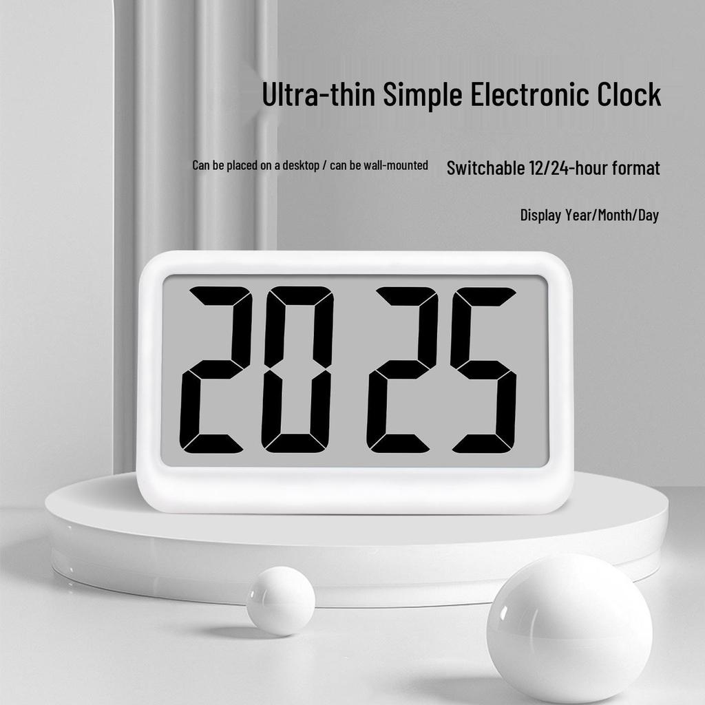 Nordic Style Colorful Clock: Simple Electronic Display with Temperature and Humidity Monitoring, Thin and Convenient Design.