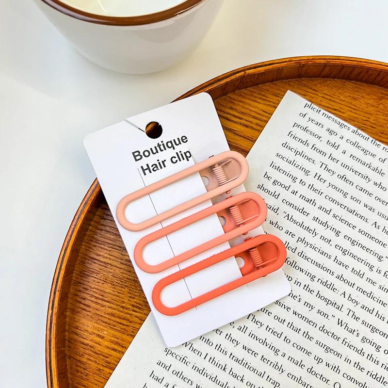 3/4 Pcs/Set New Women Girks Vintage Frosted Geometry Ornamentr Hair Clips Adult Lovely Alloy Hairpins Female Hair Accessories