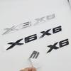 3D ABS Chrome Black Logo X6 Nameplate Sticker Rear Trunk Emblem Badge Decals For BMW E70 E71 G06 F16 F86 M50d Car Accessories GX6