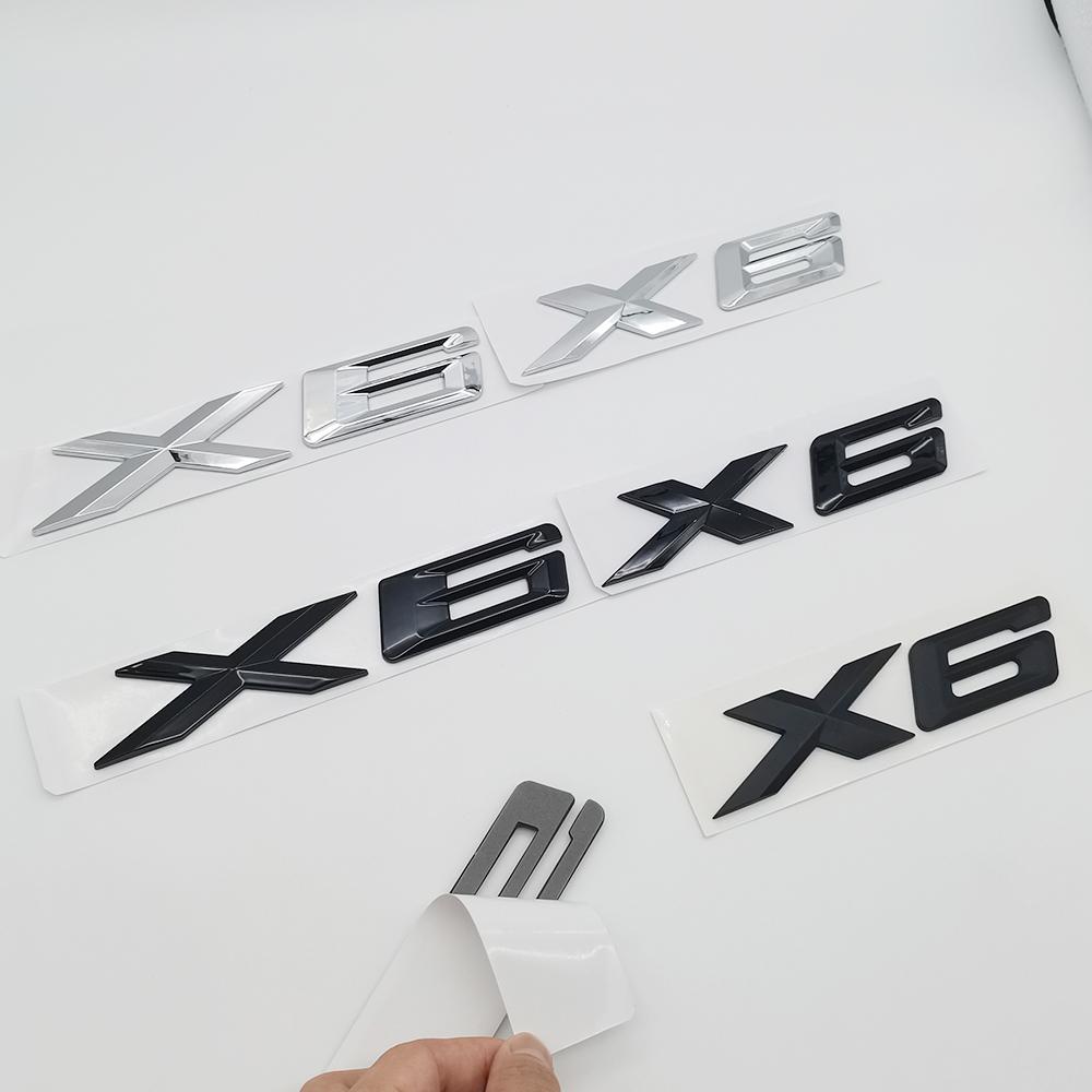 3D ABS Chrome Black Logo X6 Nameplate Sticker Rear Trunk Emblem Badge Decals For BMW E70 E71 G06 F16 F86 M50d Car Accessories GX6