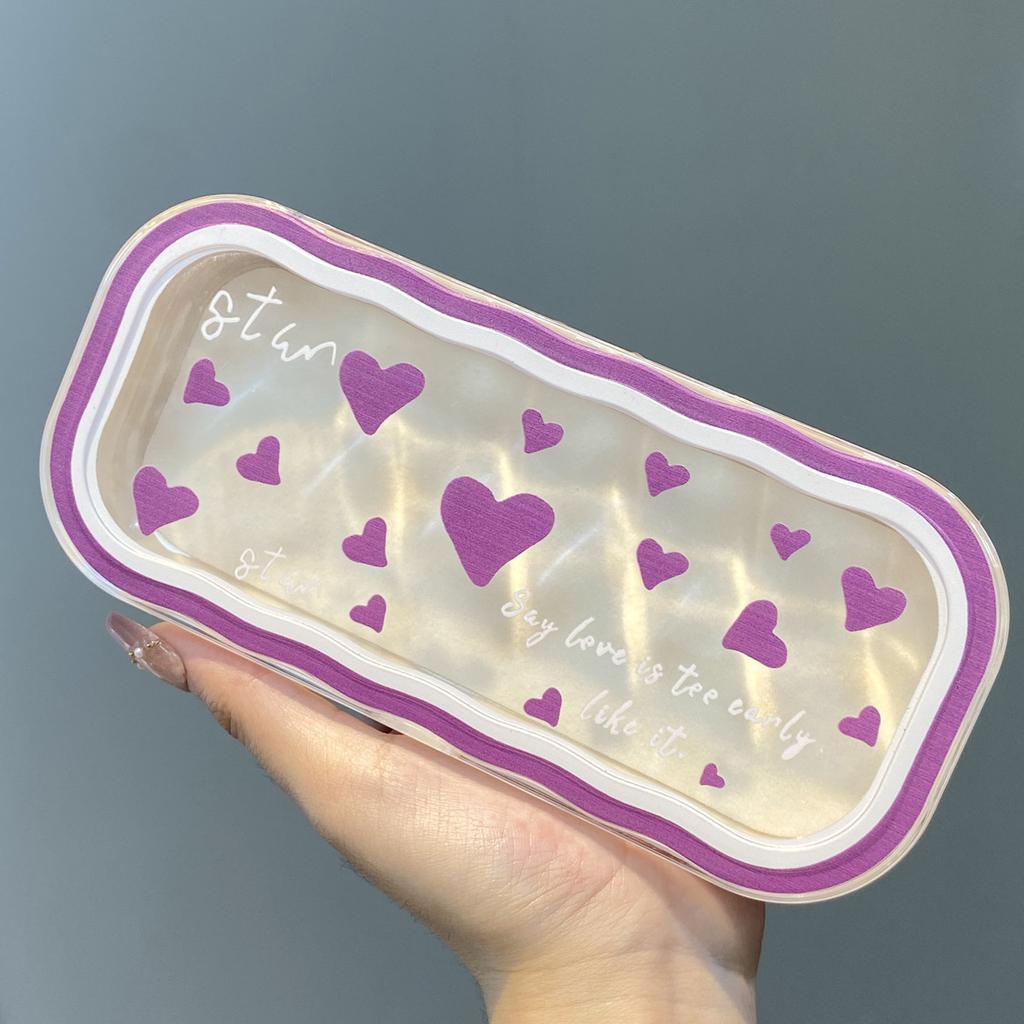 Minimalist Floral Bow Wavy Eyeglass Case,Creative Personalized Glasses Storage Box, Butterfly Kitty Eyewear Holder For Students