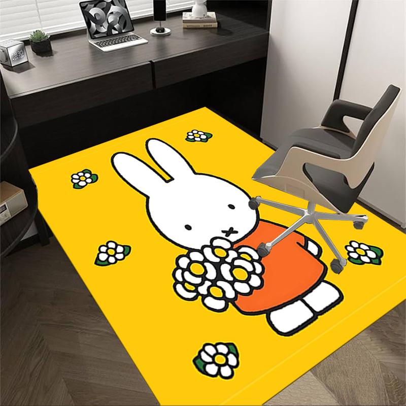 

1PC rabbit flowers Anti-slip carpet, suitable for Office, bedroomand playrooms. It can also be used as a sofa footrest cover-W48 60cm by 90cm