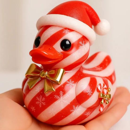 1/3Pcs Duck Ornament Handmade Texture Festive Christmas Decoration with Gift Bowknot Crutch Decor Xmas
