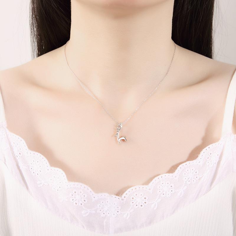 Yilu You Naszyjnik Damski Modny Łańcuszek na Obojczyk Wisiorek Jelenia Akcesoria Studenckie