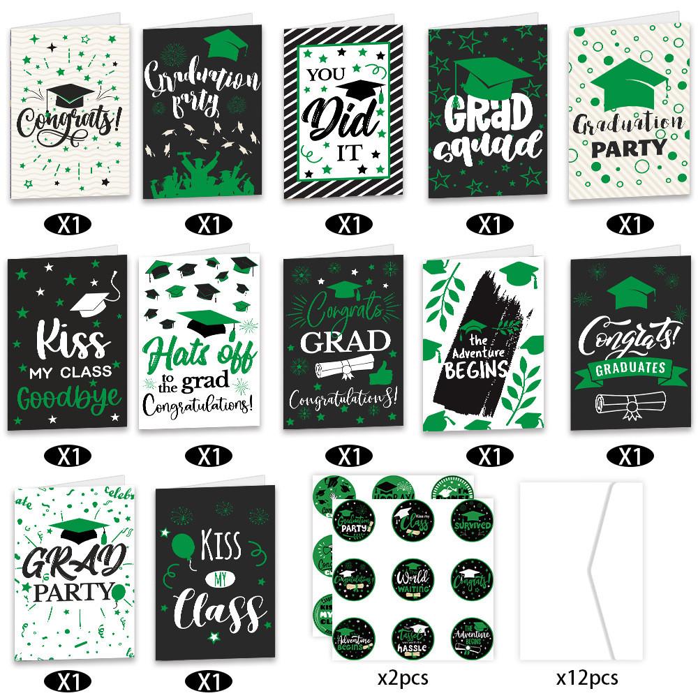 Graduation Themed Season Campus Party Paper Greeting Card Sticker Envelope Set
