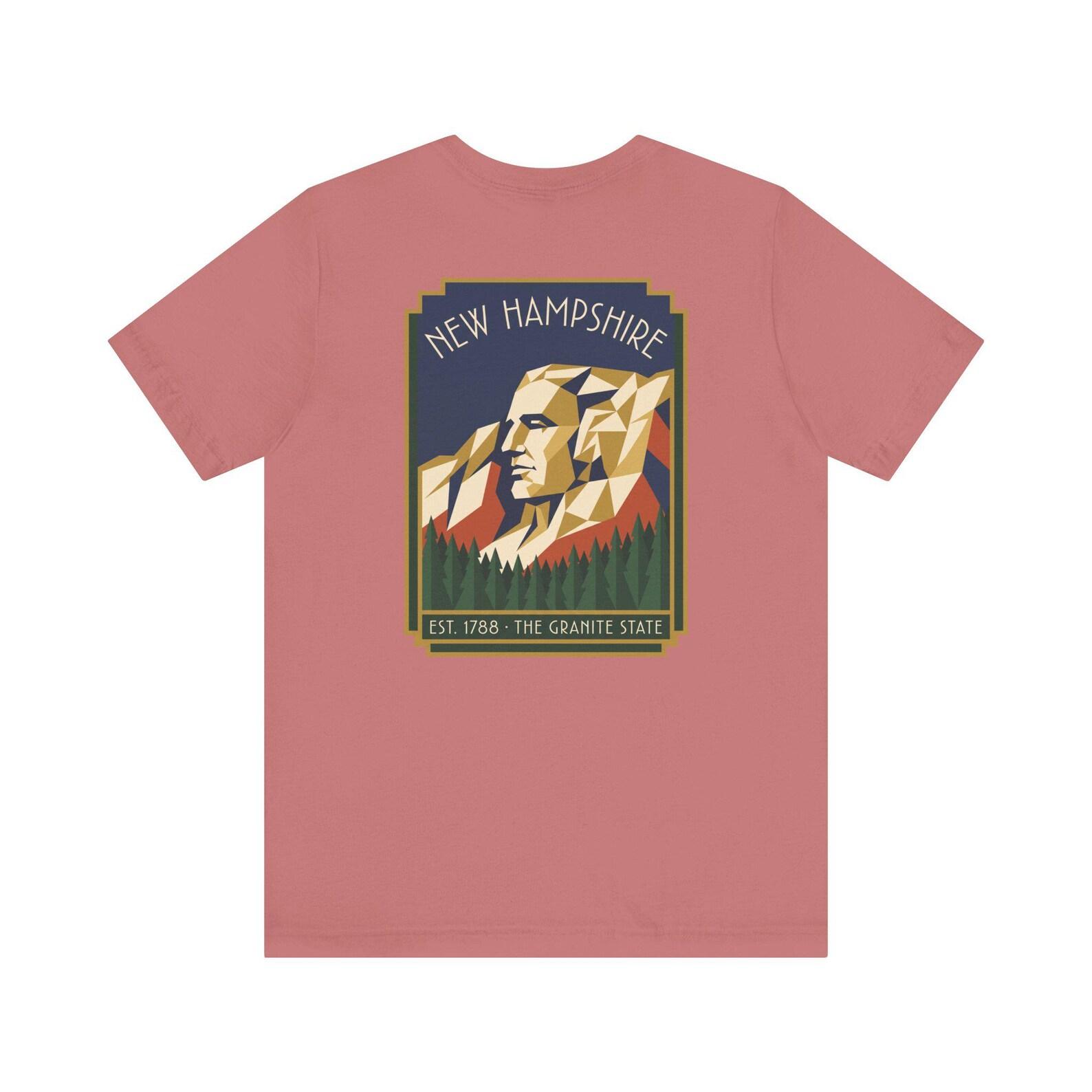 New Hampshire White Mountains Art Deco T-Shirt | Retro Granite State Graphic Tee | NH Gift 4XL