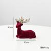 Christmas Reindeer Desktop Ornament Christmas Tree Decor Hanging Accessory Glittering Burgundy Flocked Deer Pendant Decoration