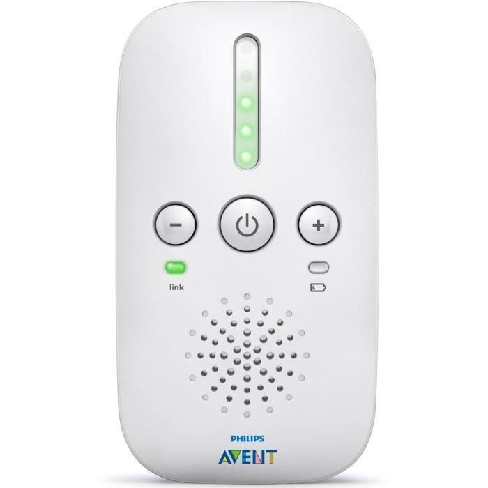 SCD 502/26 Baby Monitor - PHILIPS AVENT - DECT Audio - Grey/White - 300m Range - Adjustable Volume - 24h Battery Life