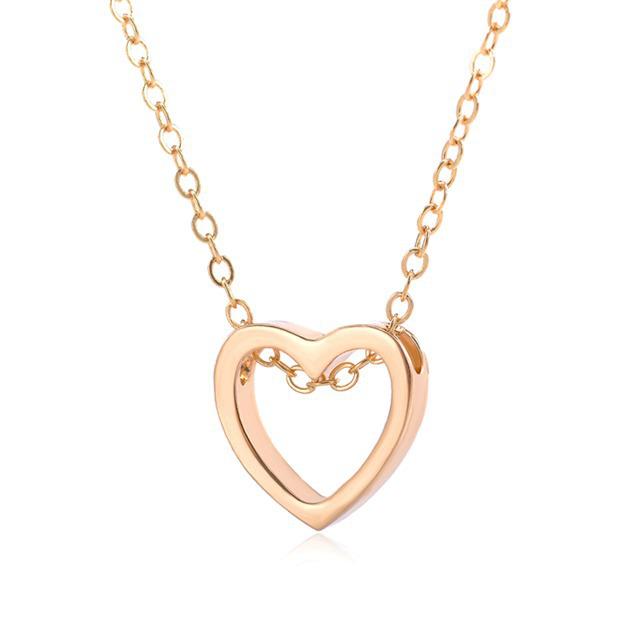 Cross-Border Hollow Heart-Shaped Couple's Stainless Steel Necklace - Valentine's Day Jewelry Gift