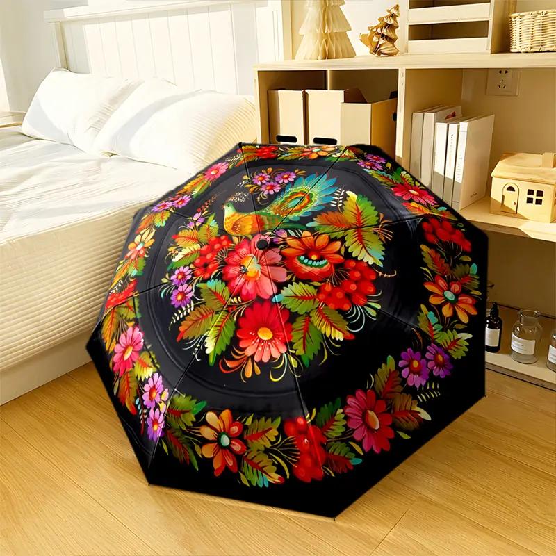 1pc Automatic Open/Close Umbrella with 8-Rib Windproof Design - Automatic Open/Close Mechanism, Compact Foldable Umbrella with