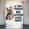 Funny Yorkshire Terrier Vintage Metal Sign Wall Art For Home Bedroom Decor 31x21cm