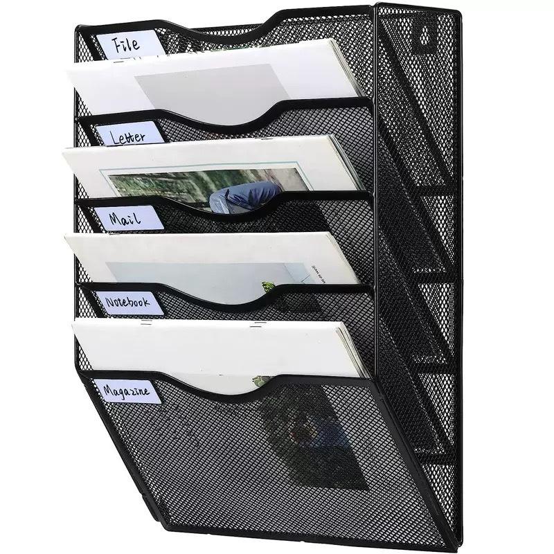 Wall-Mounted Office Organizer: No-Installation Shelf & A4 File Holder