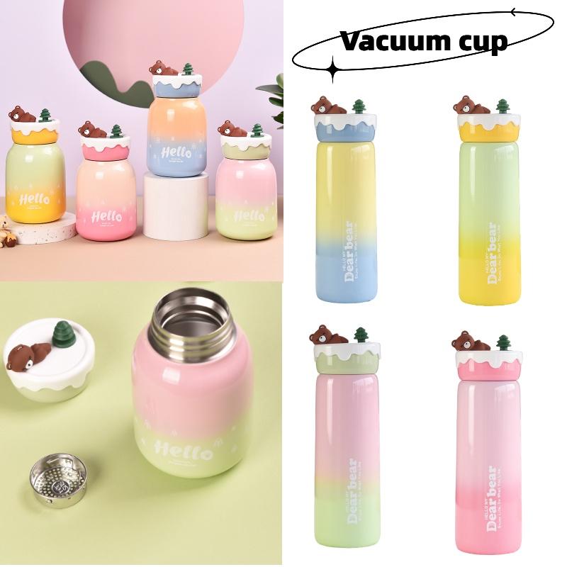 Niedlicher fauler Bär 304 Edelstahl Isolierbecher Große Kapazität Bouncing-Becher mit Strohhalm