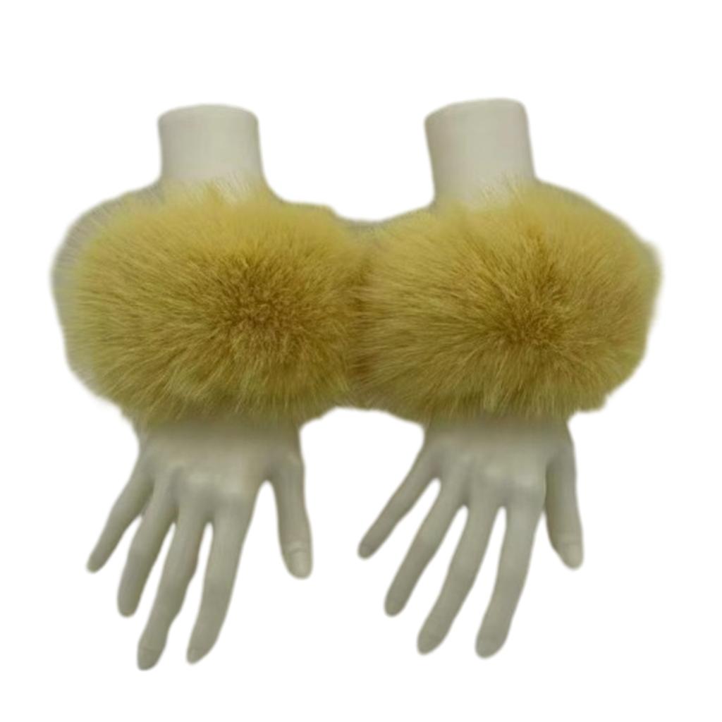 Winter Warm Women Arm Warmer Plush Wrist Cuffs Soft Elastic Wrist Slap On Cuffs Arm Warmer Plush Thicken Accessories