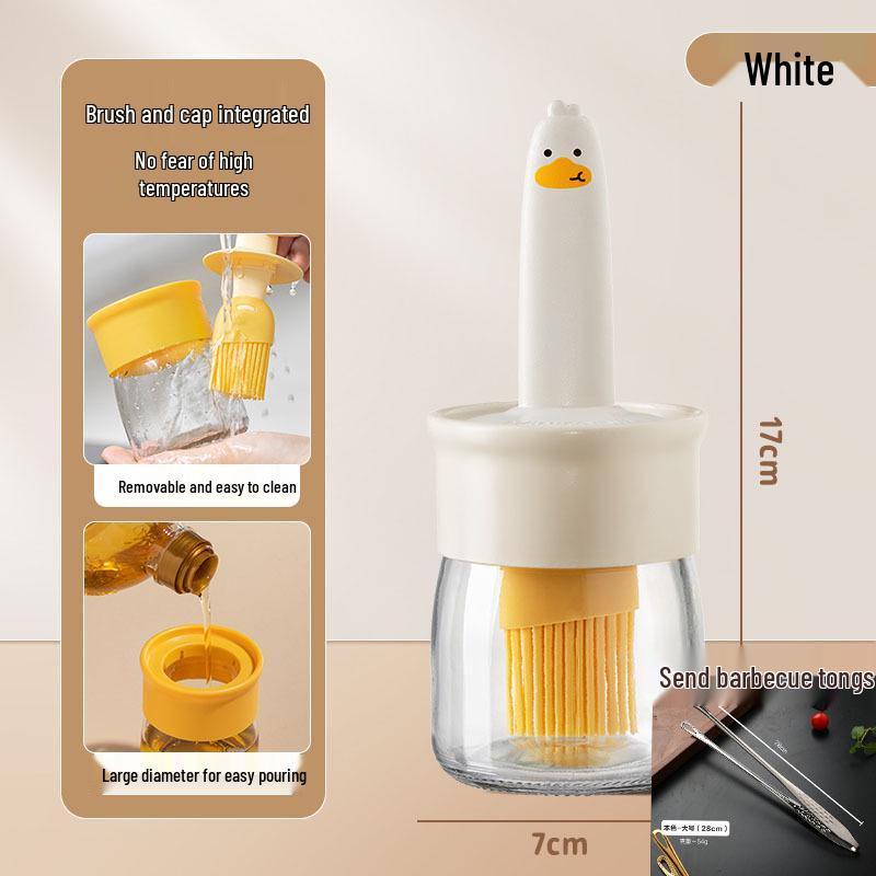 Pinceau à Huile et Bouteille en Verre Résistant aux Hautes Températures pour Badigeonner et Cuire