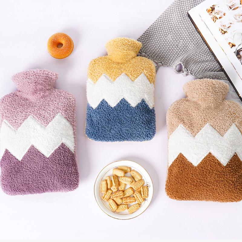 

1 шт. многоразовый мешок для горячей воды емкостью 1000 мл, зимний теплый плюшевый чехол, утолщенный мягкий взрывозащищенный