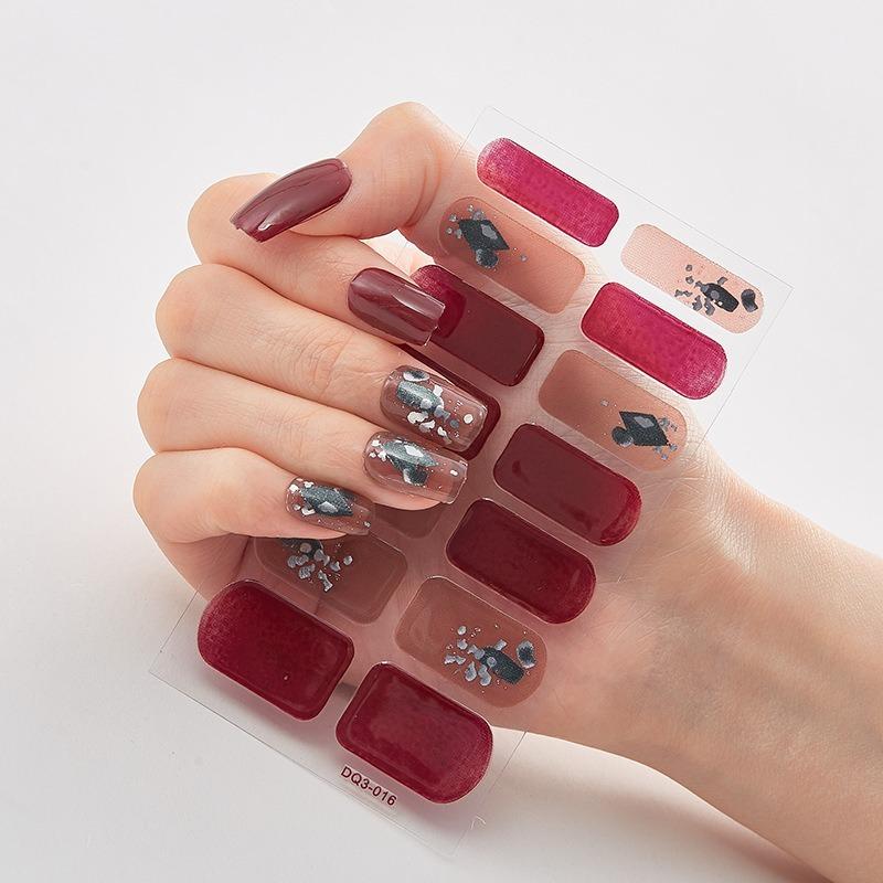 32 Vibrant Colors Semi-Cured Gel Nail Wraps, Long-Lasting French Nail Decal, Full Cover Waterproof Sticker