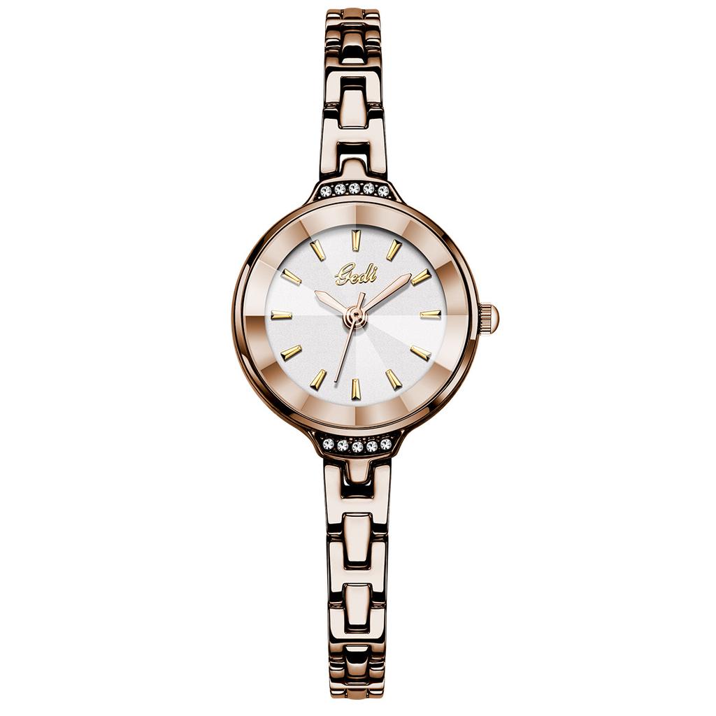 Light Luxury Metal Linked List, Simple Small Dial, High-End Women'S Quartz Watch