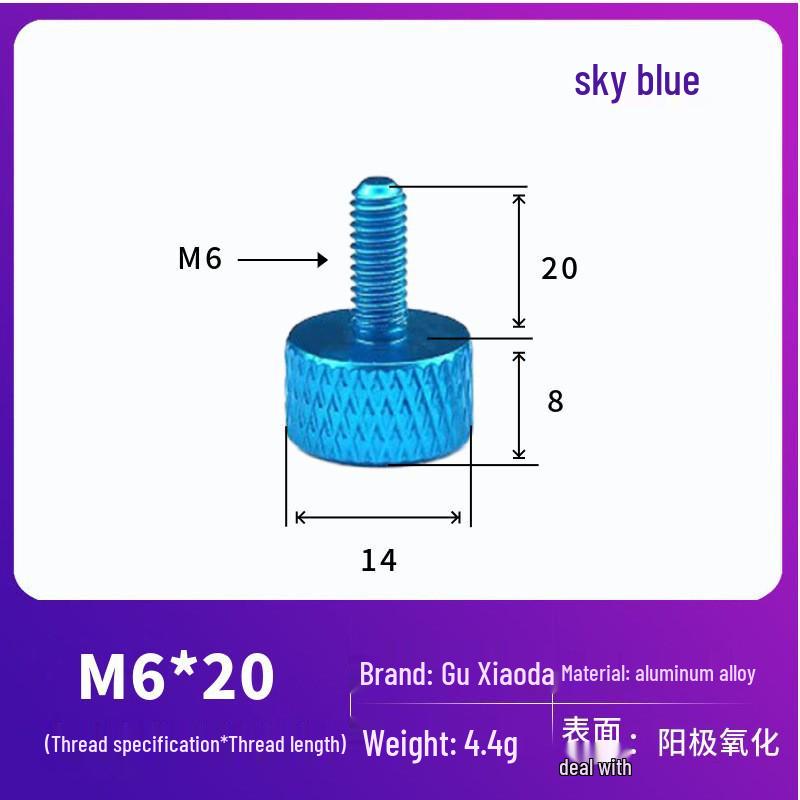 Knurled Aluminum Alloy Hand-Tightening Knob - M3M4M5M6M8 Sizes.