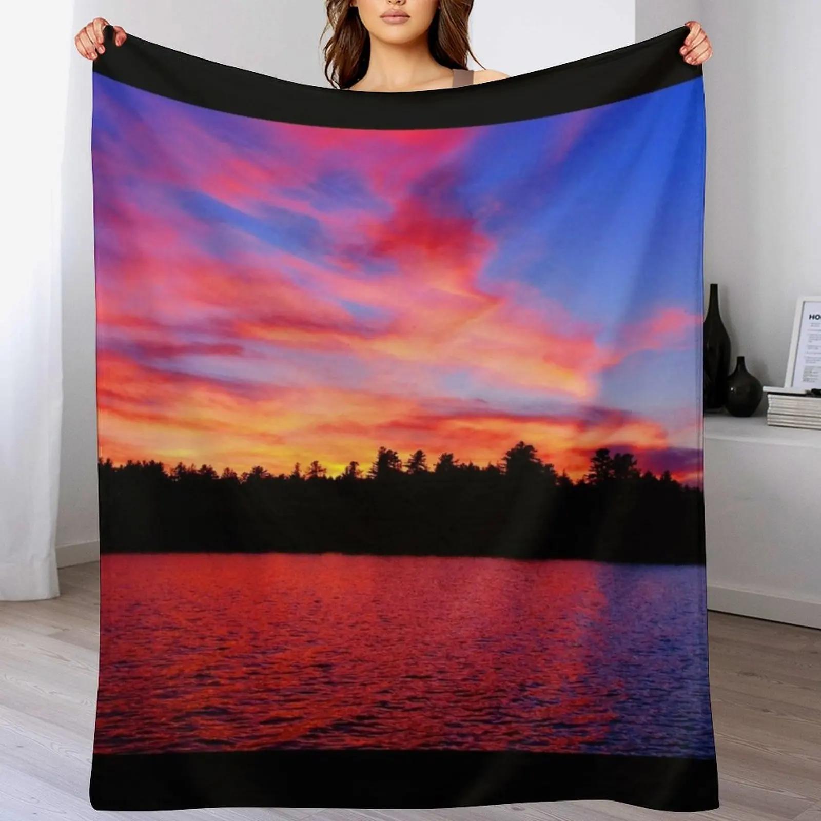 Lake Sunset Throw Blanket All Weather Soft Throw Blanket for Sofa 102x76cm(40x30in)