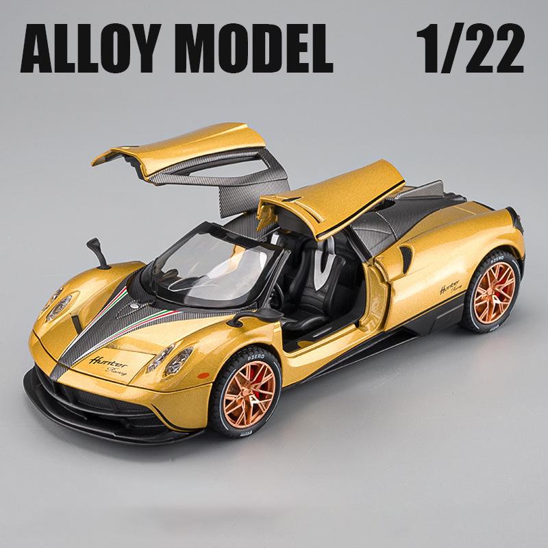 1/22 Scale Huayra Dinastia Supercar Diecast Car Model Toy,Pull Back Vehicle with Sound and Light for Kids Toddler Boys Girls Gift Collection