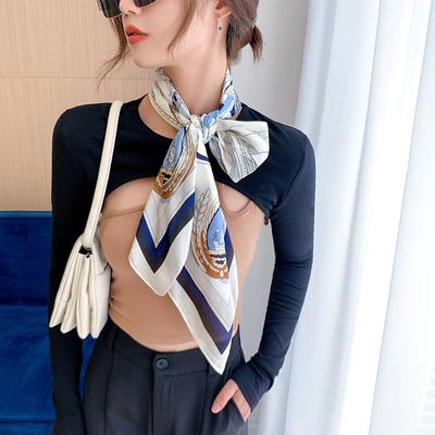 90CM Four Seasons Square Large Square Scarf Luxury Decorative Shirt Professional Headscarf Hairband Sunscreen Headscarf