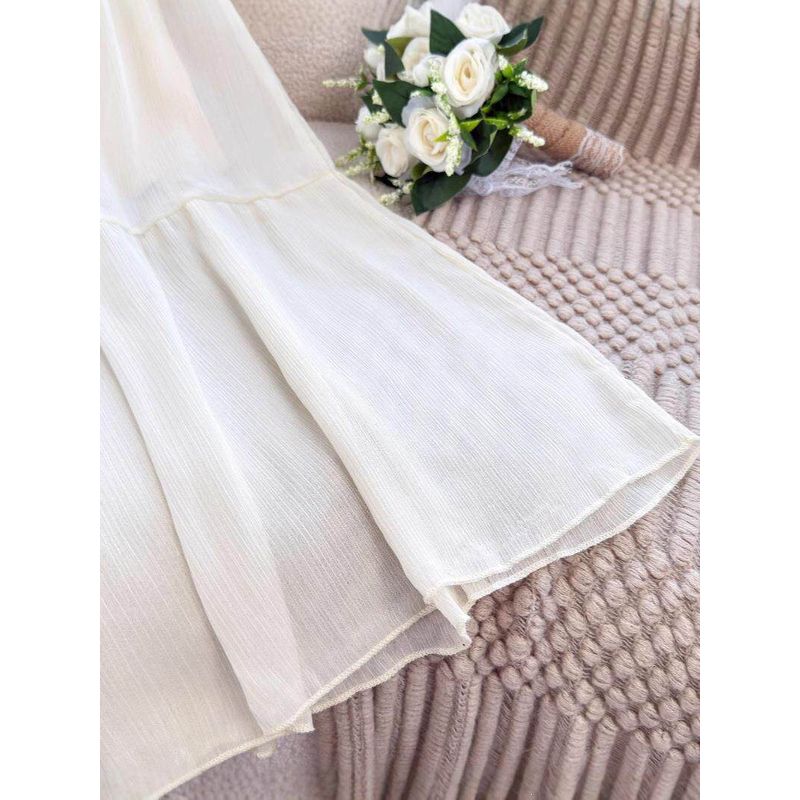 New White French Style Soft Puffy Skirt