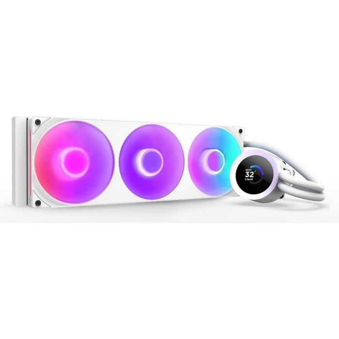 Watercooling - NZXT - RL-KR360-W2 - Kraken Plus 360 RGB - Customizable 1.54" Square Screen and RGB Fans - White