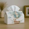 1pc, 2d Flat Printing, Tissue Box Cute Little Bear Hot Air Balloon Pattern Printed Tissue Box, Suitable for Bathrooms, Living Rooms, Bedrooms, Dressin