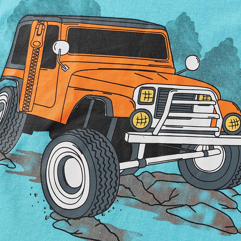 Little maven 2026 Summer New Tops Children's Clothing Cartoon Truck Vehicle Kids Clothes Baby Boys Short Sleeve T Shirts