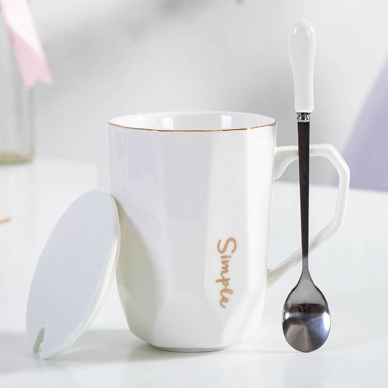 

Скандинавская студентка, корейская кружка, простая кофейная чашка, офисная керамическая чашка, чашка для домашнего использования с крышкой One size