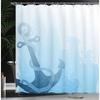 Nautical Anchor Shower Curtain - Monochrome Sea Bottom Design “Be Strong & Stable”, Bath Decor with Hooks