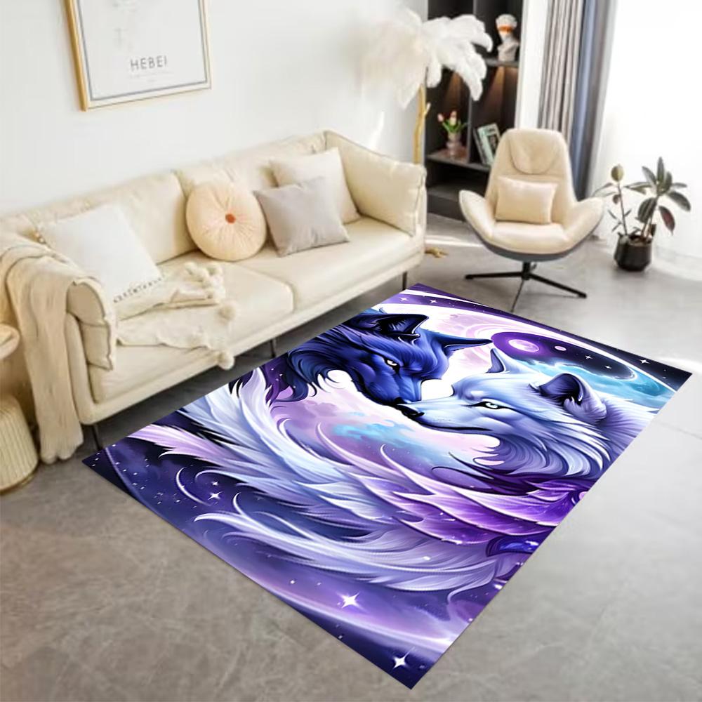 1pc Wolf Pack Forest Design Home Carpet Non-slip Office Decor Gift Living Room Bedroom